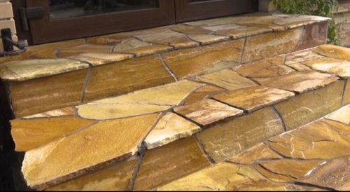 Плитняк златолит жёлтый золотистый для отмостки купить в Пермском крае